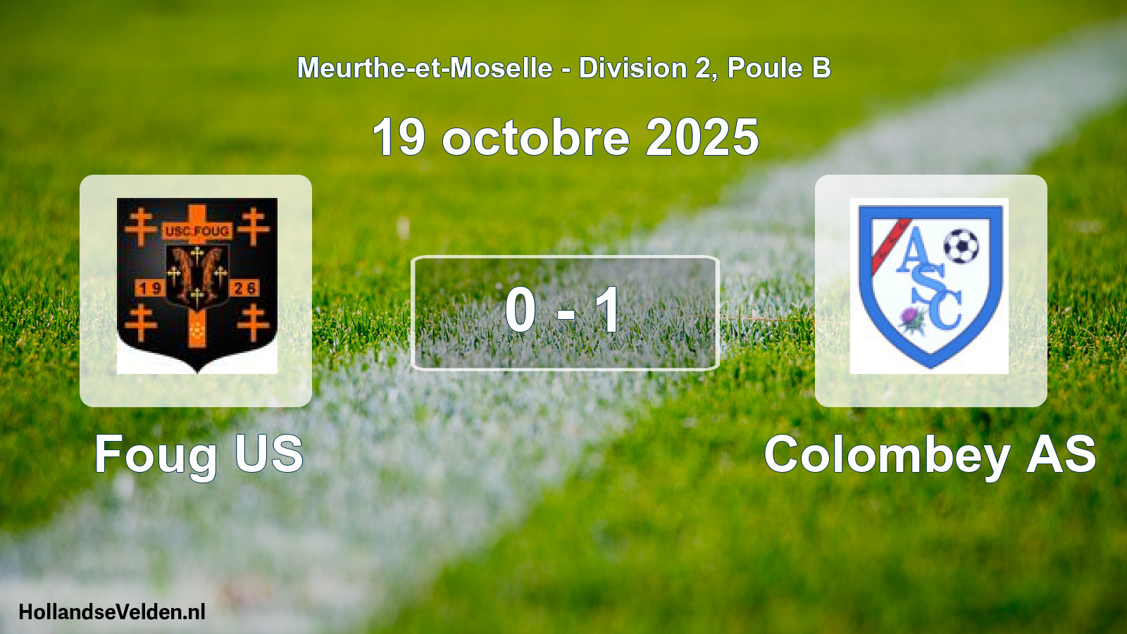 Gespeelde wedstrijd: Foug US - Colombey AS 0 - 1 (19 oktober 2025)