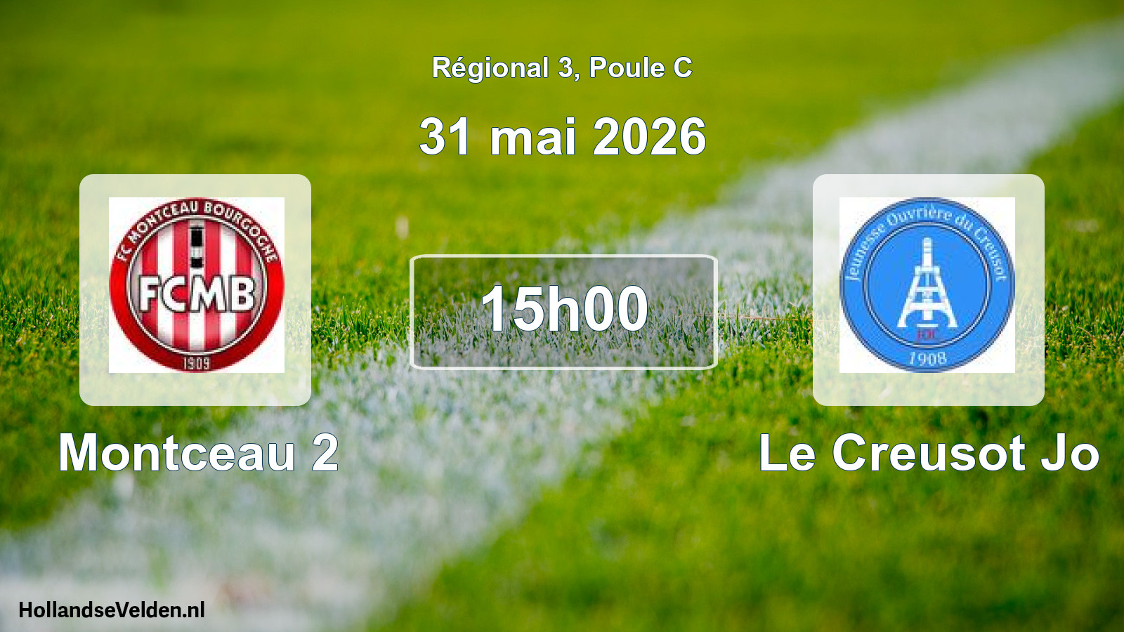 Geplande wedstrijd: Montceau 2 - Le Creusot Jo (31 mai 2026)