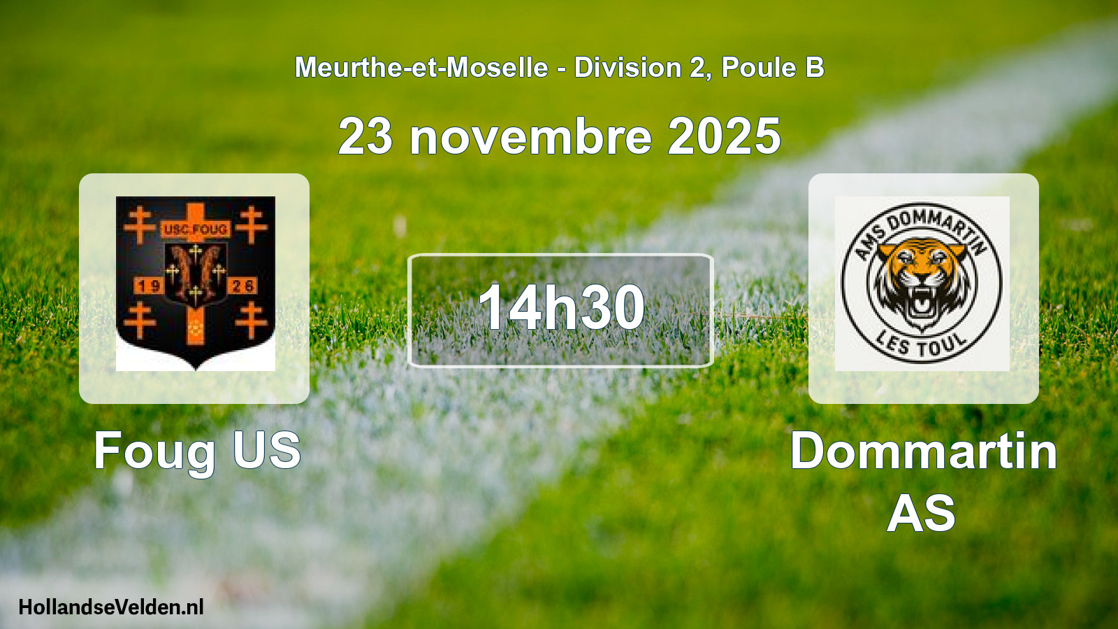 Match programmé: Foug US - Dommartin AS (23 novembre 2025)