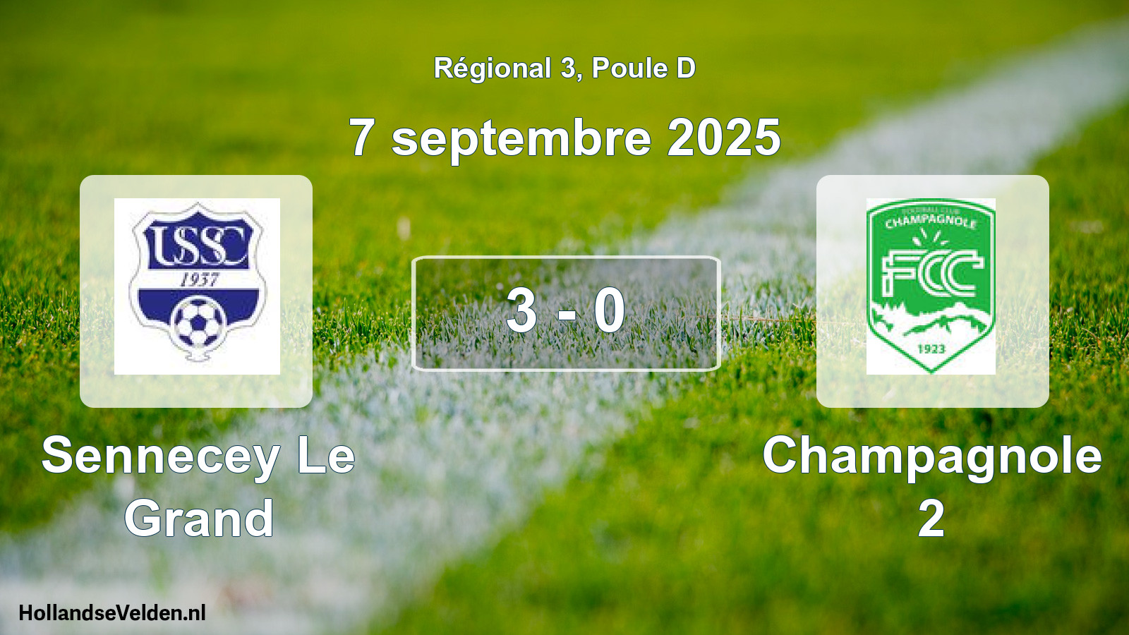 Gespeelde wedstrijd: Sennecey Le Grand - Champagnole 2 3 - 0 (7 septembre 2025)