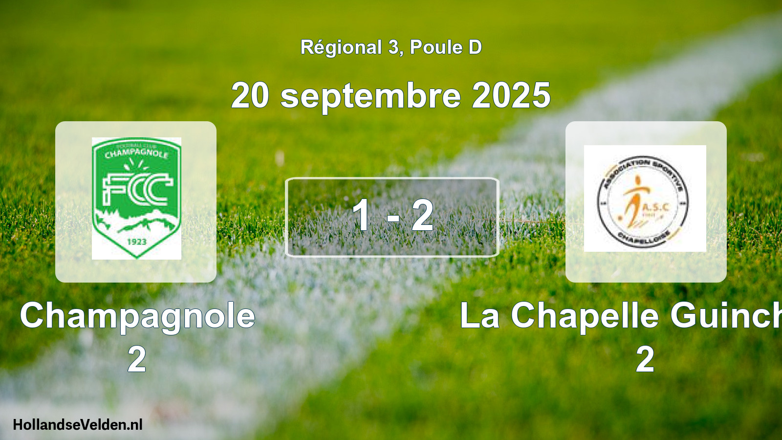 Gespeelde wedstrijd: Champagnole 2 - La Chapelle Guinchay 2 1 - 2 (20 septembre 2025)
