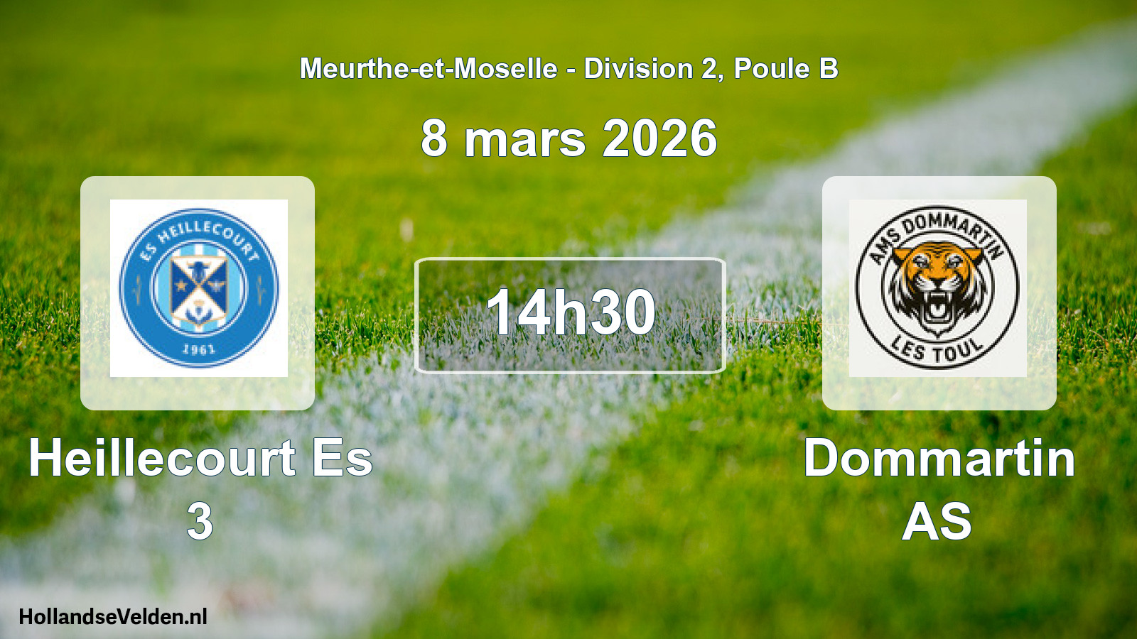 Match programmé: Heillecourt Es 3 - Dommartin AS (8 mars 2026)