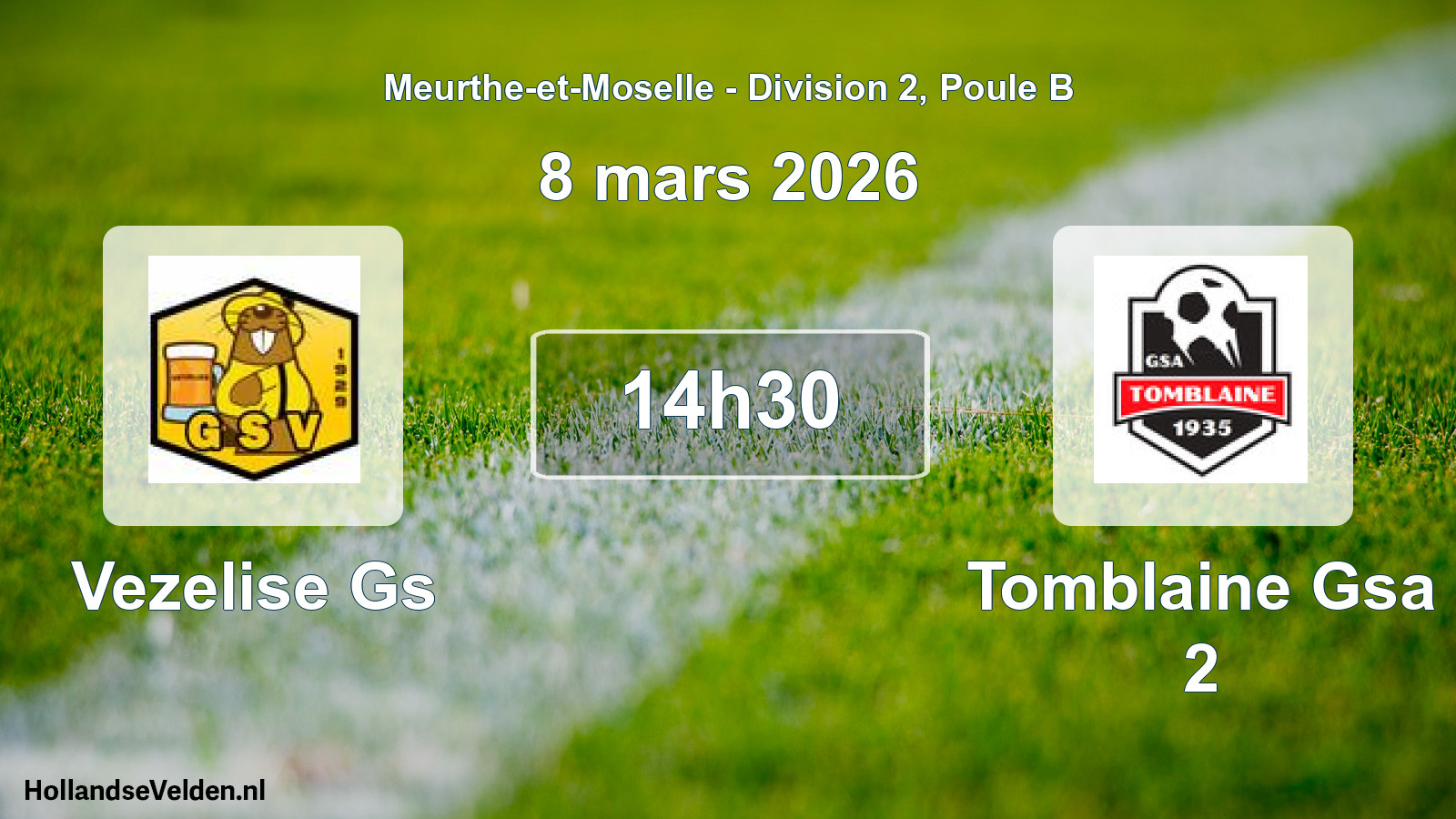 Match programmé: Vezelise Gs - Tomblaine Gsa 2 (8 mars 2026)