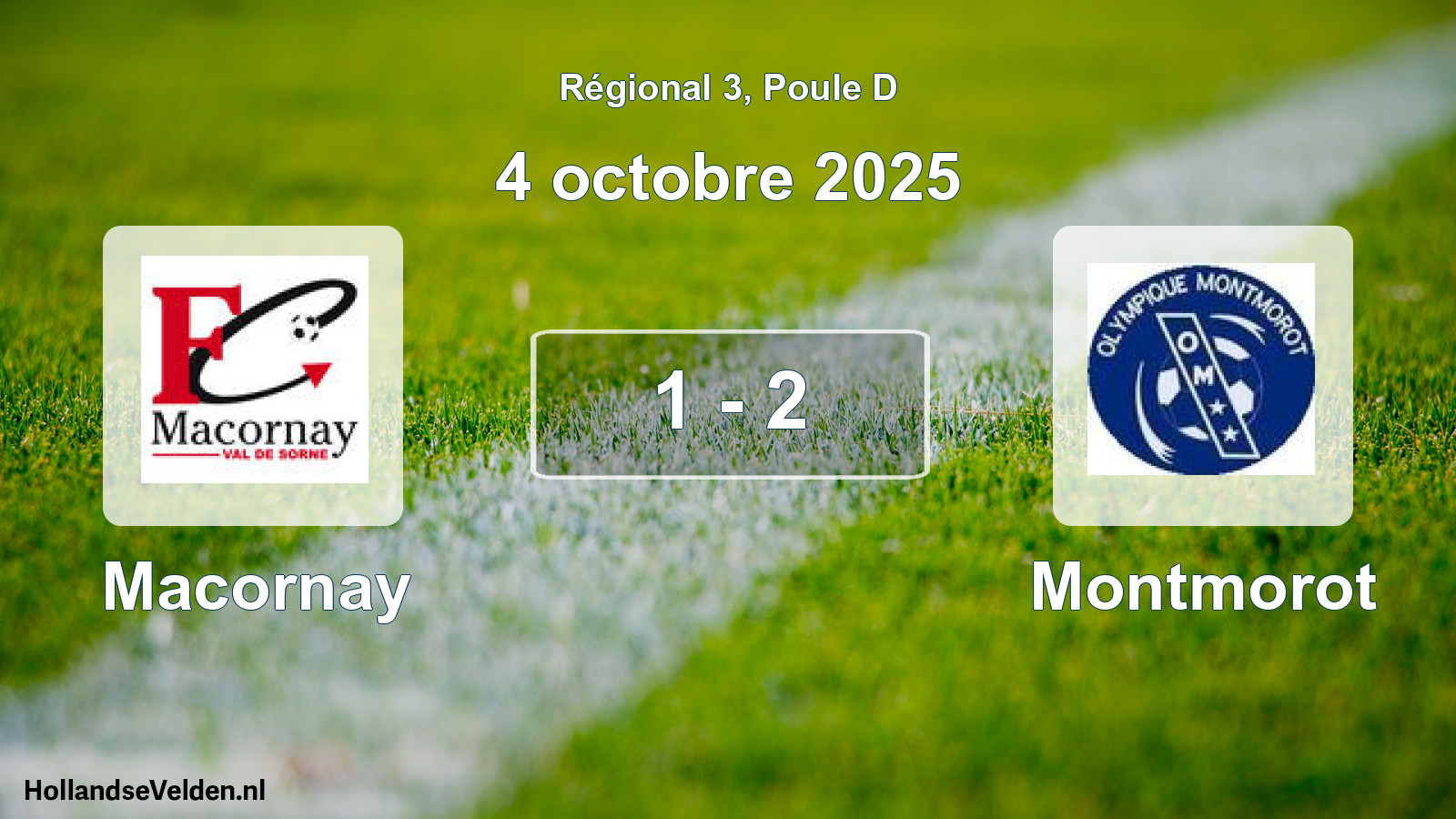 Gespeelde wedstrijd: Macornay - Montmorot 1 - 2 (4 octobre 2025)
