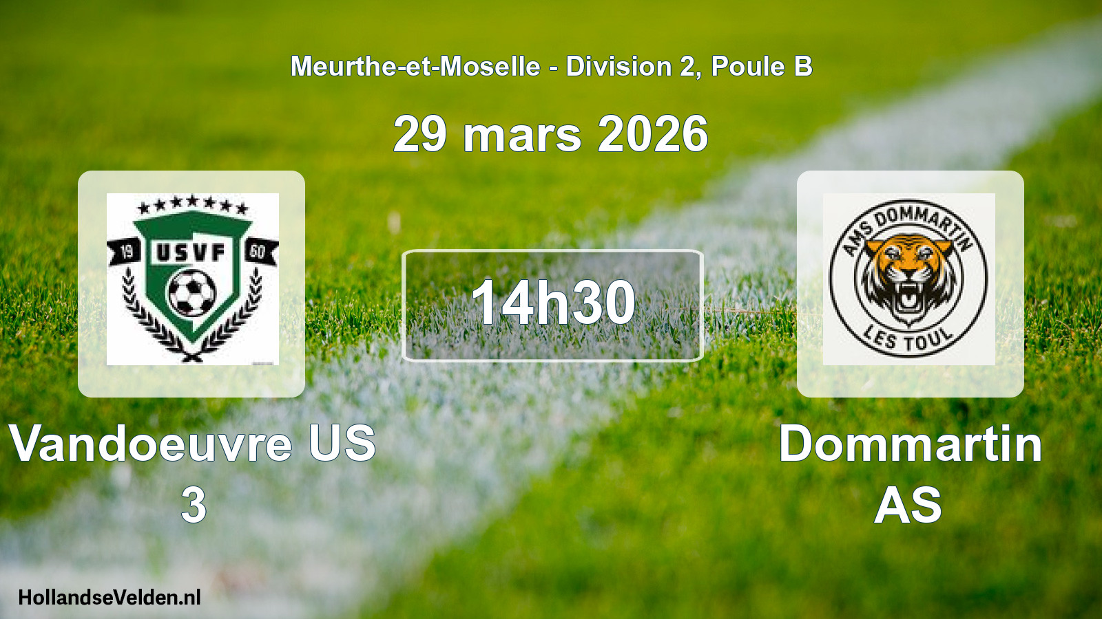 Scheduled Match: Vandoeuvre US 3 - Dommartin AS (29 March 2026)