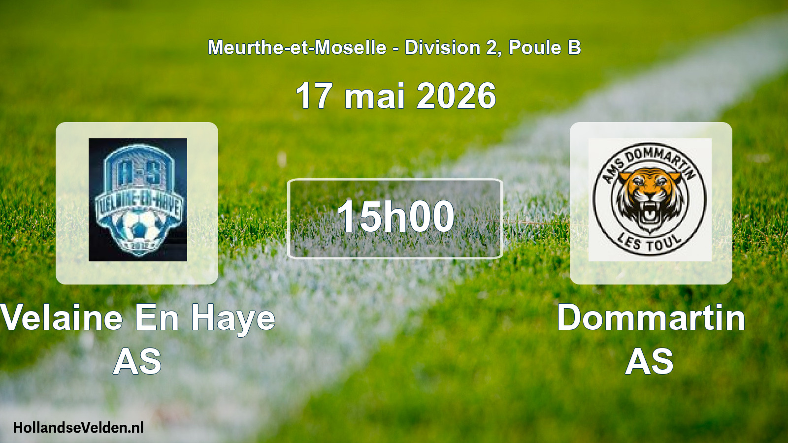 Match programmé: Velaine En Haye AS - Dommartin AS (17 mai 2026)