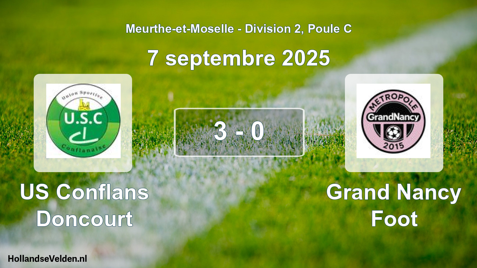 Match joué: US Conflans Doncourt - Grand Nancy Foot 3 - 0 (7 septembre 2025)