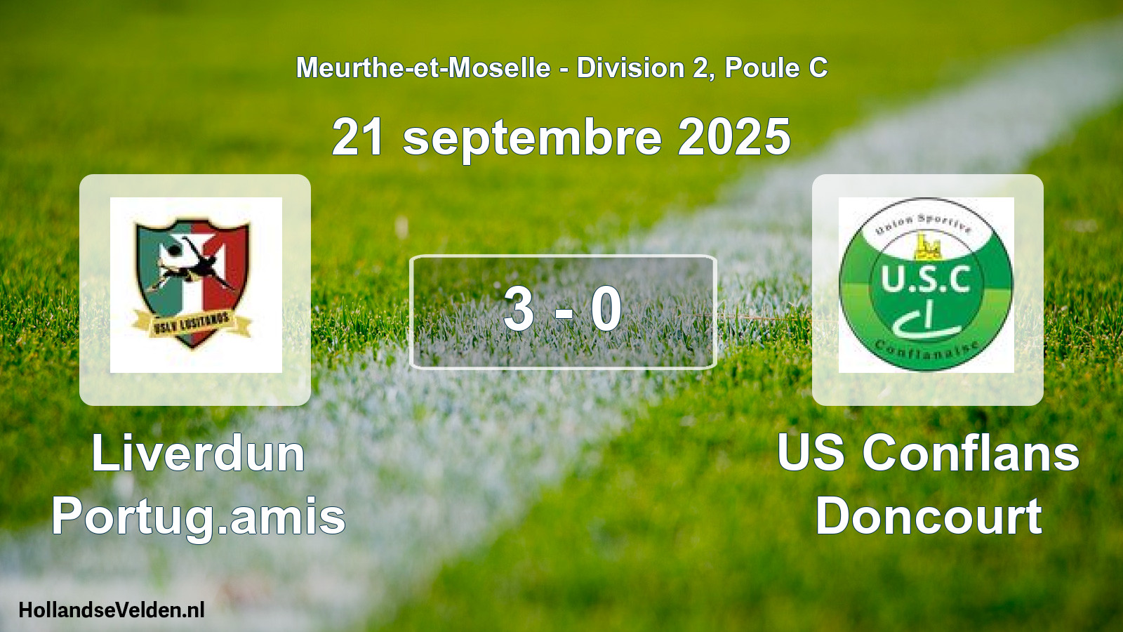 Match joué: Liverdun Portug.amis - US Conflans Doncourt 3 - 0 (21 septembre 2025)