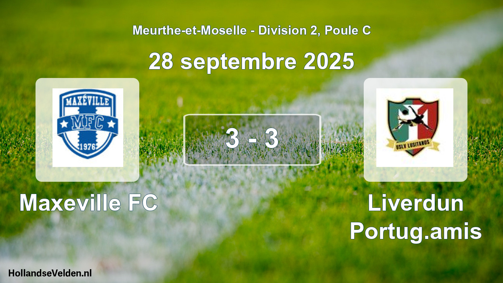 Match joué: Maxeville FC - Liverdun Portug.amis 3 - 3 (28 septembre 2025)