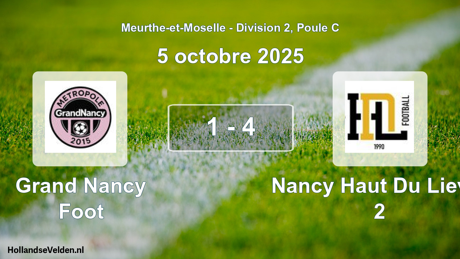 Match joué: Grand Nancy Foot - Nancy Haut Du Lievre 2 1 - 4 (5 octobre 2025)