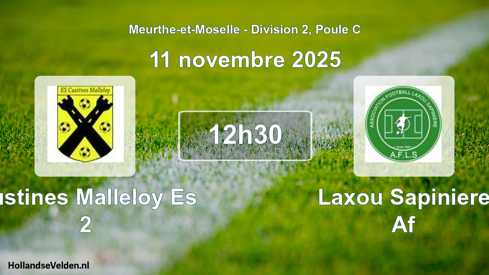 Match programmé: Custines Malleloy Es 2 - Laxou Sapiniere Af (11 novembre 2025)
