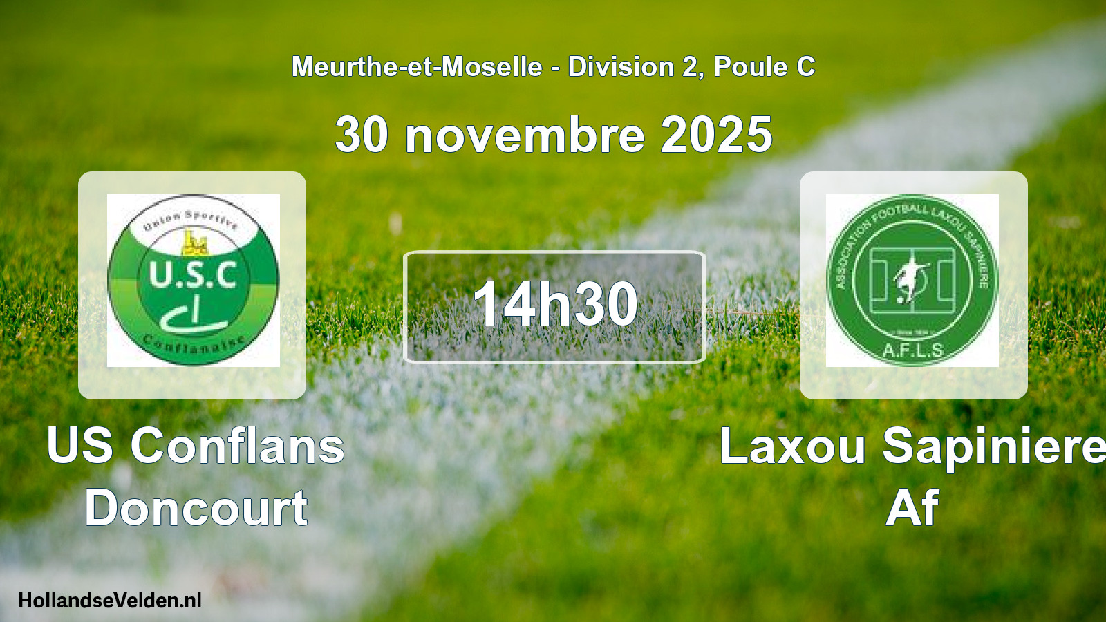 Match programmé: US Conflans Doncourt - Laxou Sapiniere Af (30 novembre 2025)