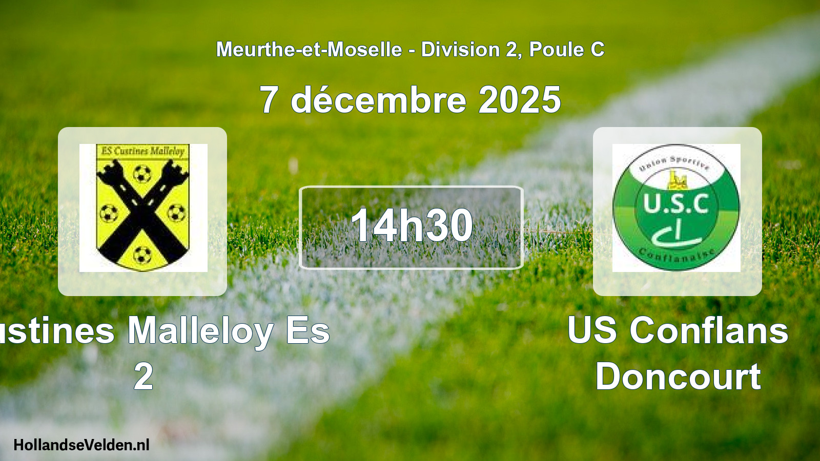 Match programmé: Custines Malleloy Es 2 - US Conflans Doncourt (7 décembre 2025)