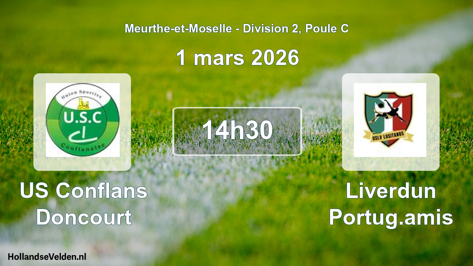 Geplande wedstrijd: US Conflans Doncourt - Liverdun Portug.amis (1 maart 2026)