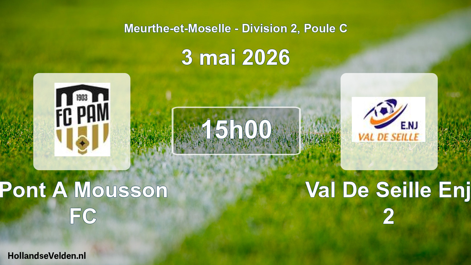 Match programmé: Pont A Mousson FC - Val De Seille Enj 2 (3 mai 2026)