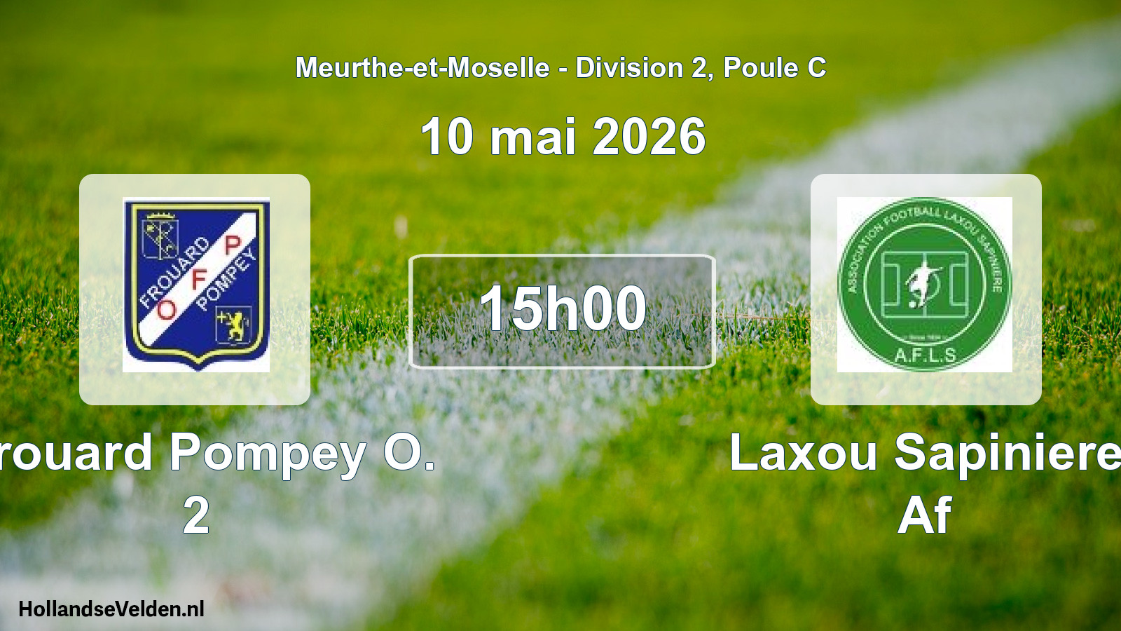 Match programmé: Frouard Pompey O. 2 - Laxou Sapiniere Af (10 mai 2026)