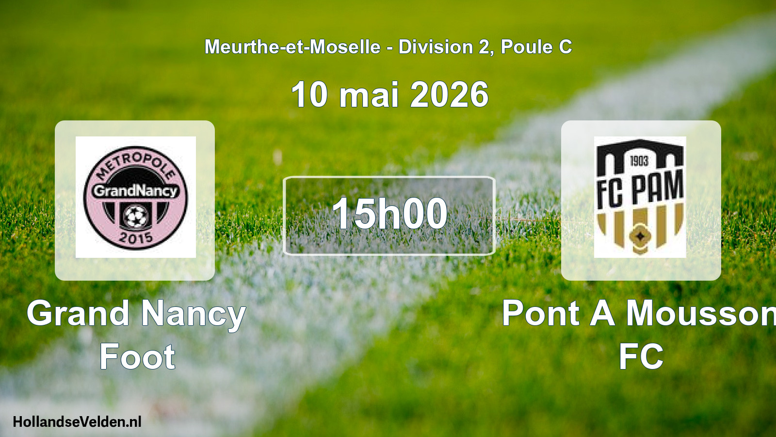 Match programmé: Grand Nancy Foot - Pont A Mousson FC (10 mai 2026)