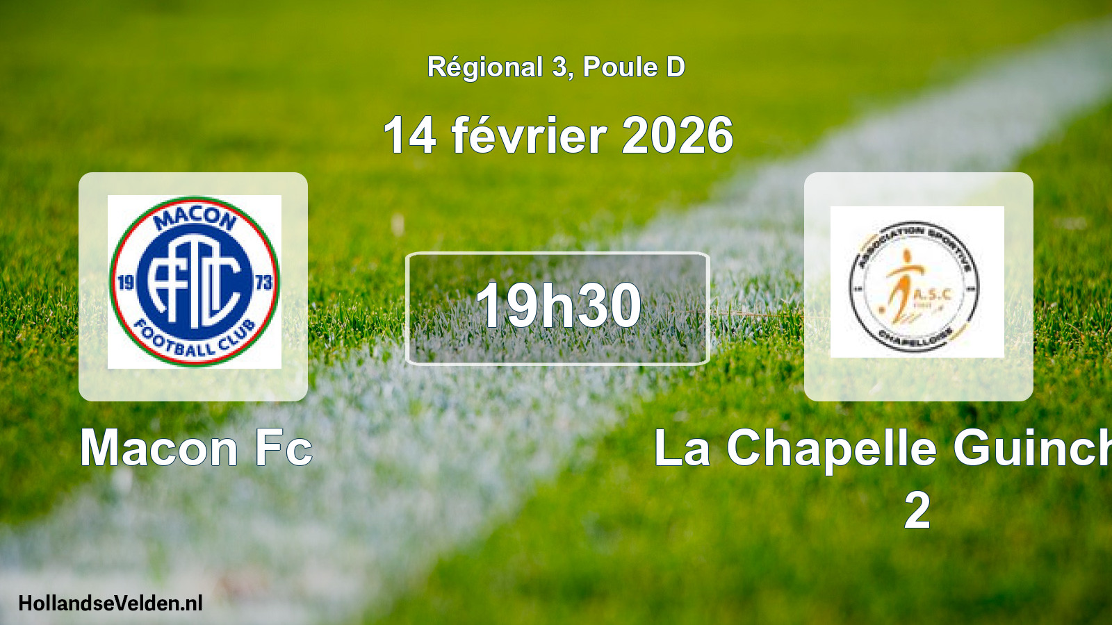 Scheduled Match: Macon Fc - La Chapelle Guinchay 2 (14 February 2026)