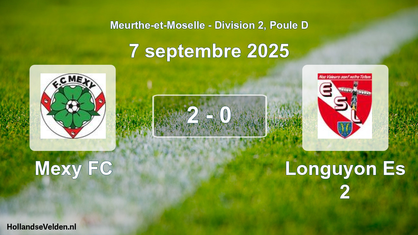 Match joué: Mexy FC - Longuyon Es 2 2 - 0 (7 septembre 2025)