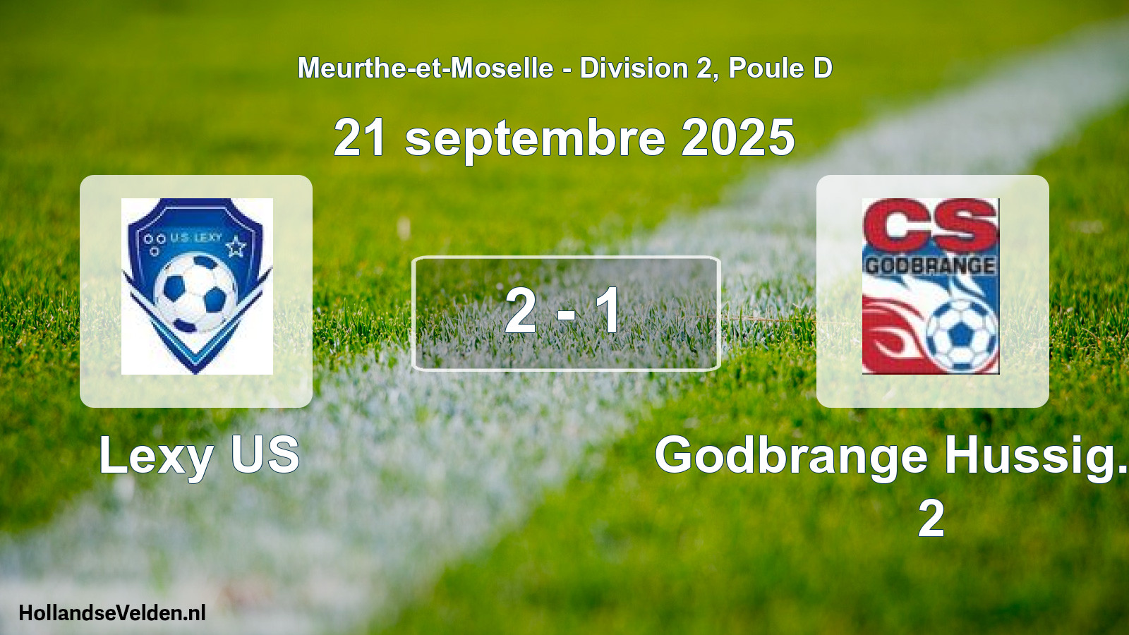 Gespeelde wedstrijd: Lexy US - Godbrange Hussig. Cs 2 2 - 1 (21 september 2025)