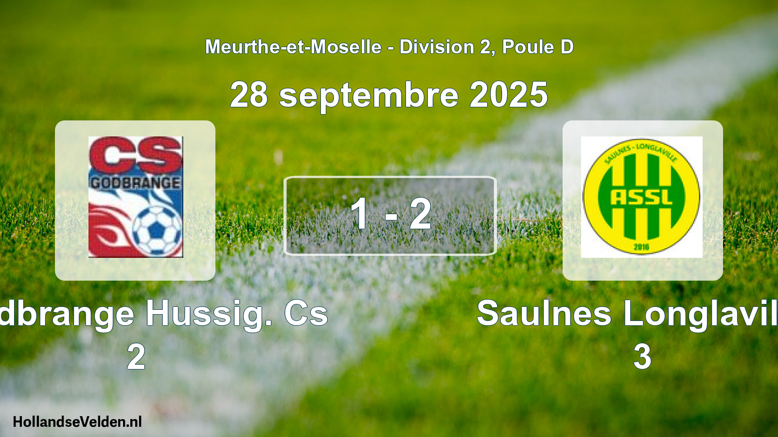 Gespeelde wedstrijd: Godbrange Hussig. Cs 2 - Saulnes Longlaville 3 1 - 2 (28 september 2025)