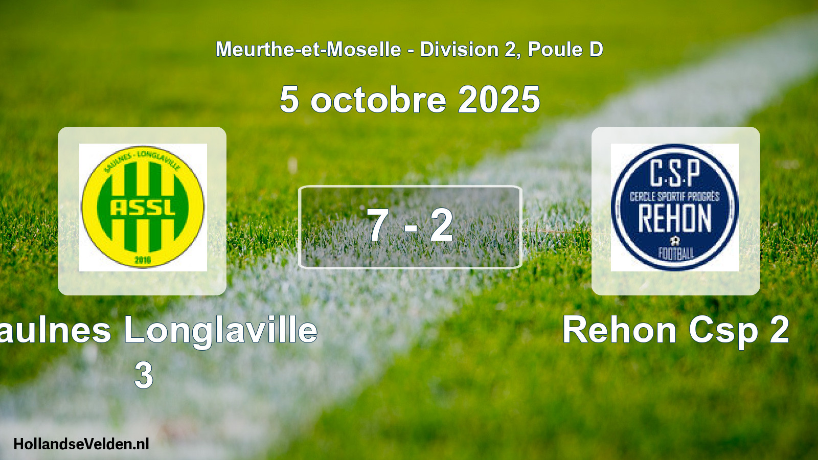 Match joué: Saulnes Longlaville 3 - Rehon Csp 2 7 - 2 (5 octobre 2025)