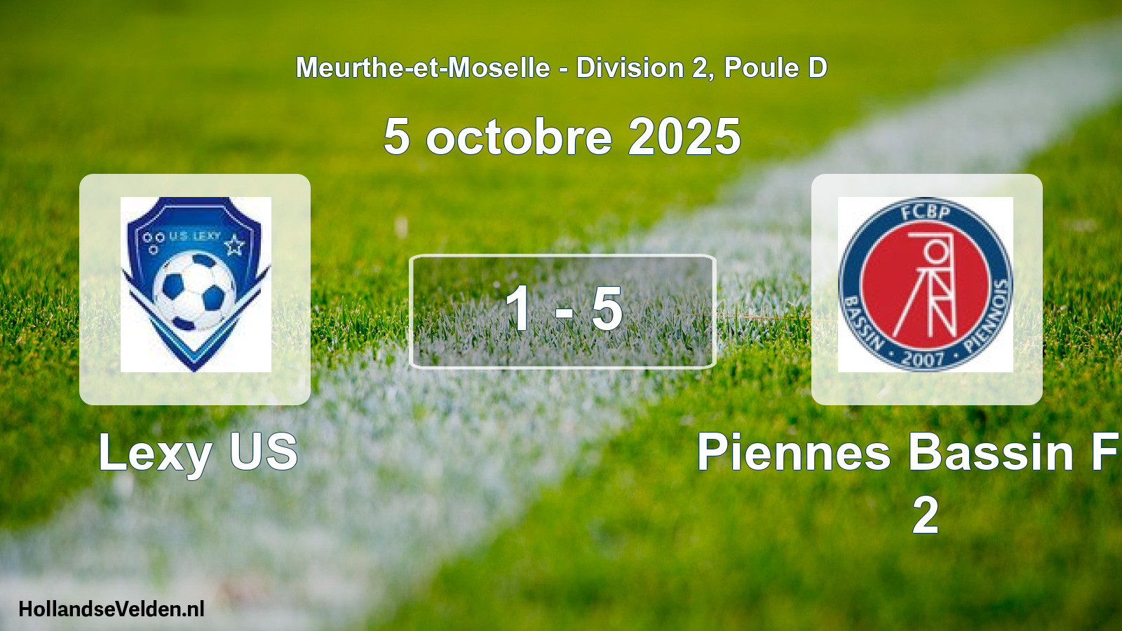 Match joué: Lexy US - Piennes Bassin FC 2 1 - 5 (5 octobre 2025)