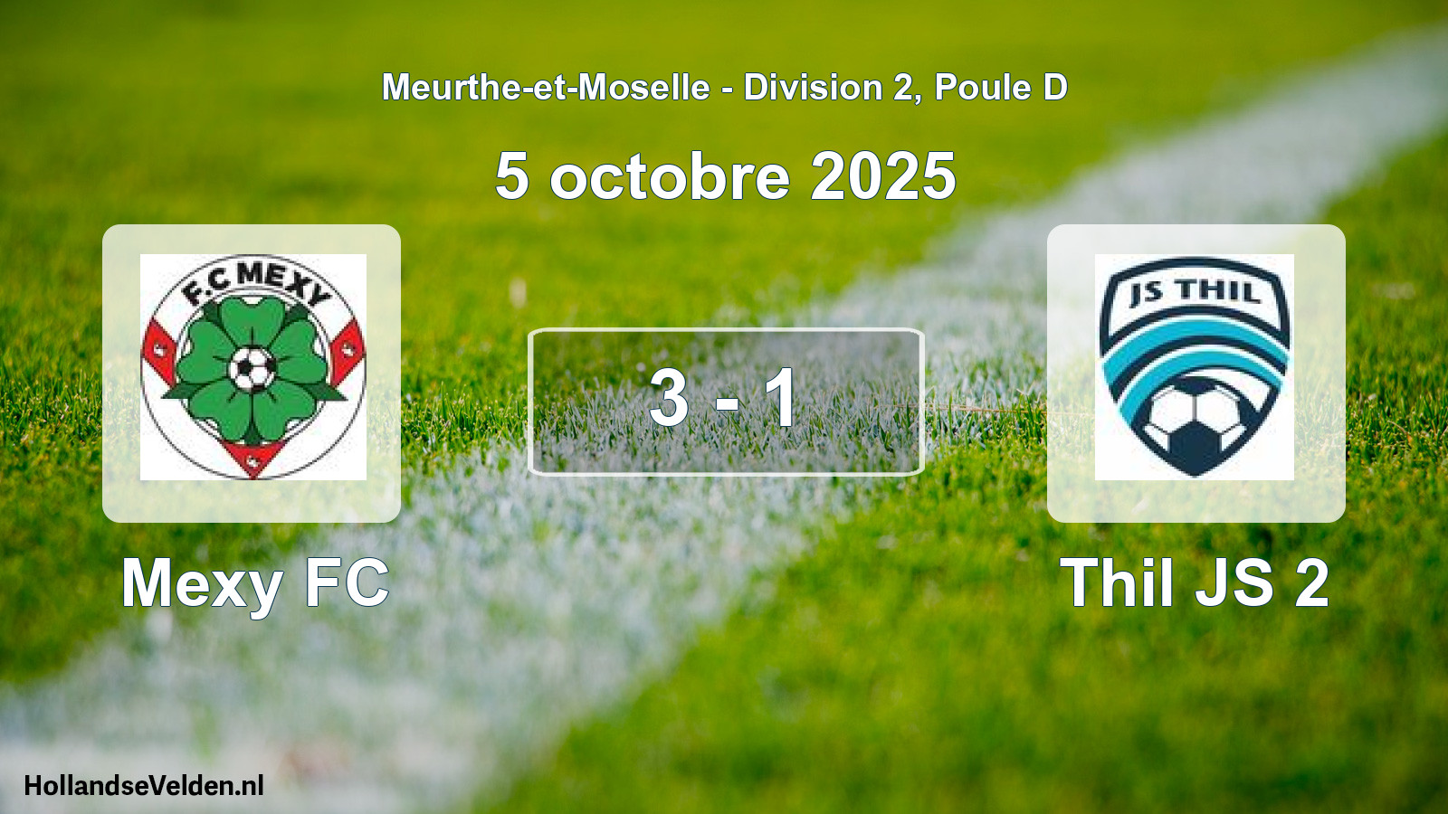 Match joué: Mexy FC - Thil JS 2 3 - 1 (5 octobre 2025)