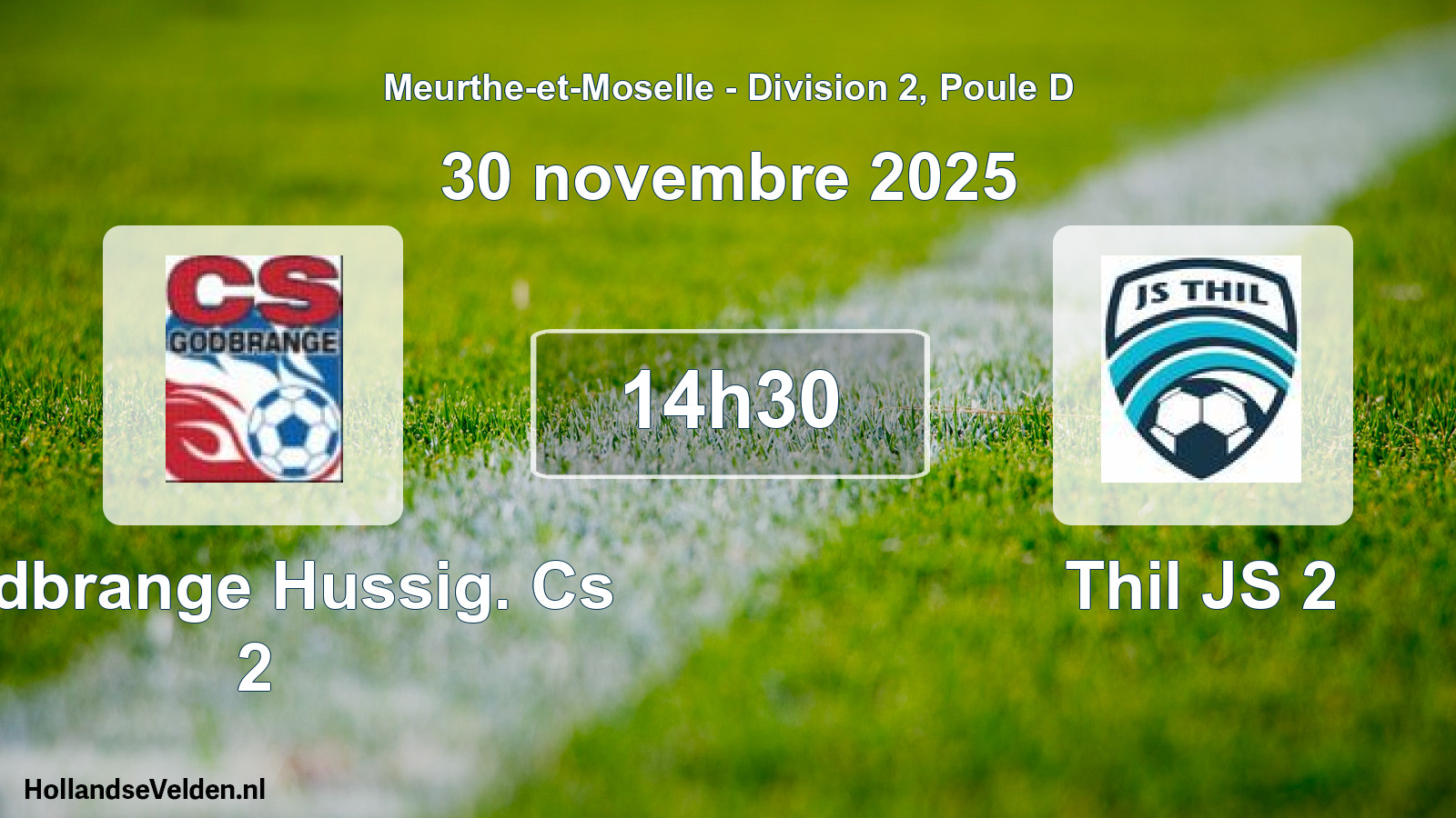 Geplande wedstrijd: Godbrange Hussig. Cs 2 - Thil JS 2 (30 november 2025)
