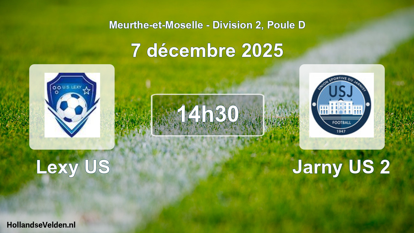 Match programmé: Lexy US - Jarny US 2 (7 décembre 2025)