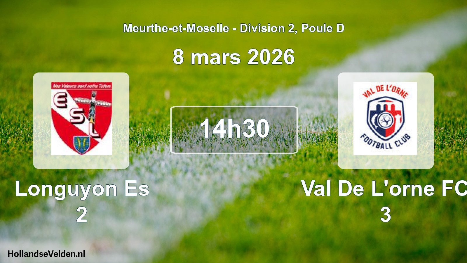 Match programmé: Longuyon Es 2 - Val De L'orne FC 3 (8 mars 2026)