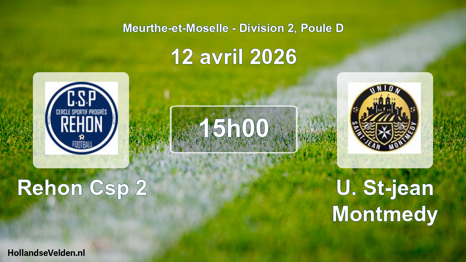 Scheduled Match: Rehon Csp 2 - U. St-jean Montmedy (12 April 2026)