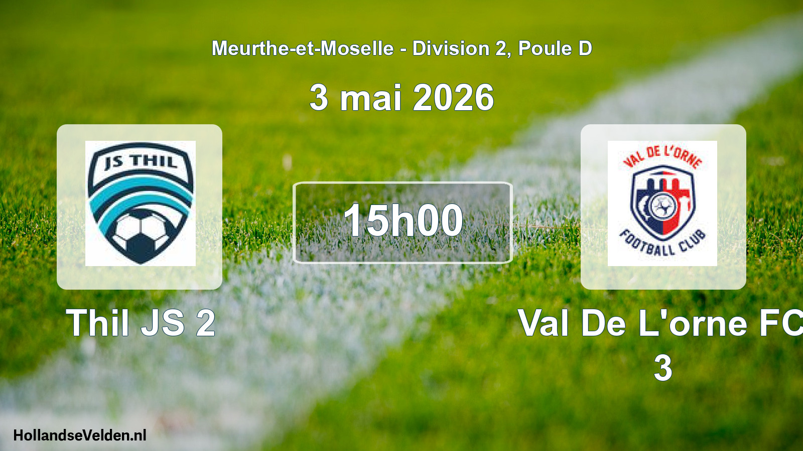 Match programmé: Thil JS 2 - Val De L'orne FC 3 (3 mai 2026)