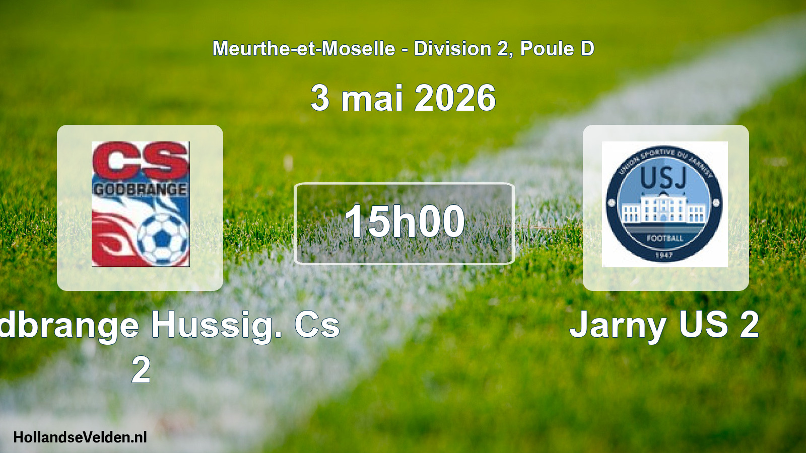 Geplande wedstrijd: Godbrange Hussig. Cs 2 - Jarny US 2 (3 mei 2026)