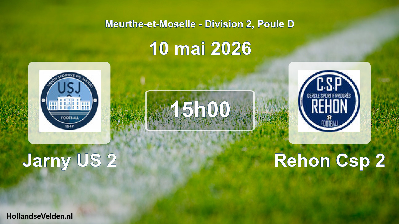 Match programmé: Jarny US 2 - Rehon Csp 2 (10 mai 2026)