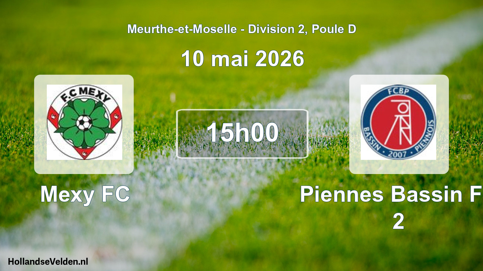 Match programmé: Mexy FC - Piennes Bassin FC 2 (10 mai 2026)