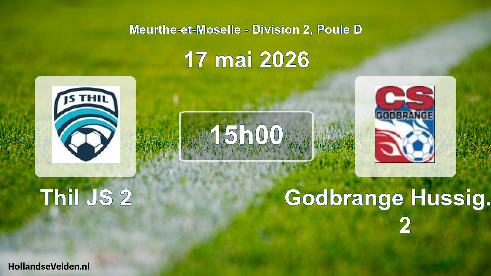 Match programmé: Thil JS 2 - Godbrange Hussig. Cs 2 (17 mai 2026)