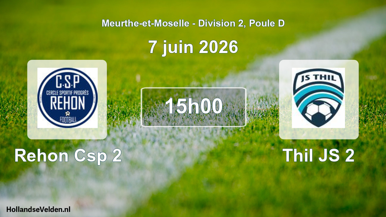 Match programmé: Rehon Csp 2 - Thil JS 2 (7 juin 2026)