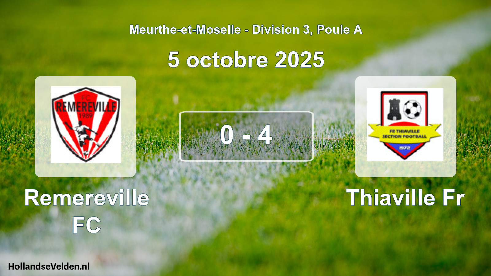Gespeelde wedstrijd: Remereville FC - Thiaville Fr 0 - 4 (5 oktober 2025)