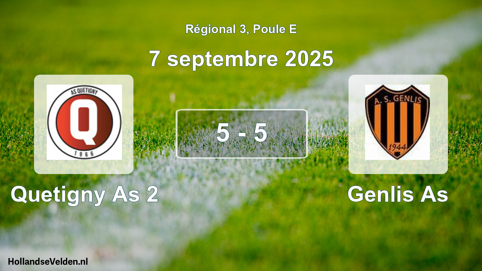 Gespeelde wedstrijd: Quetigny As 2 - Genlis As 5 - 5 (7 september 2025)