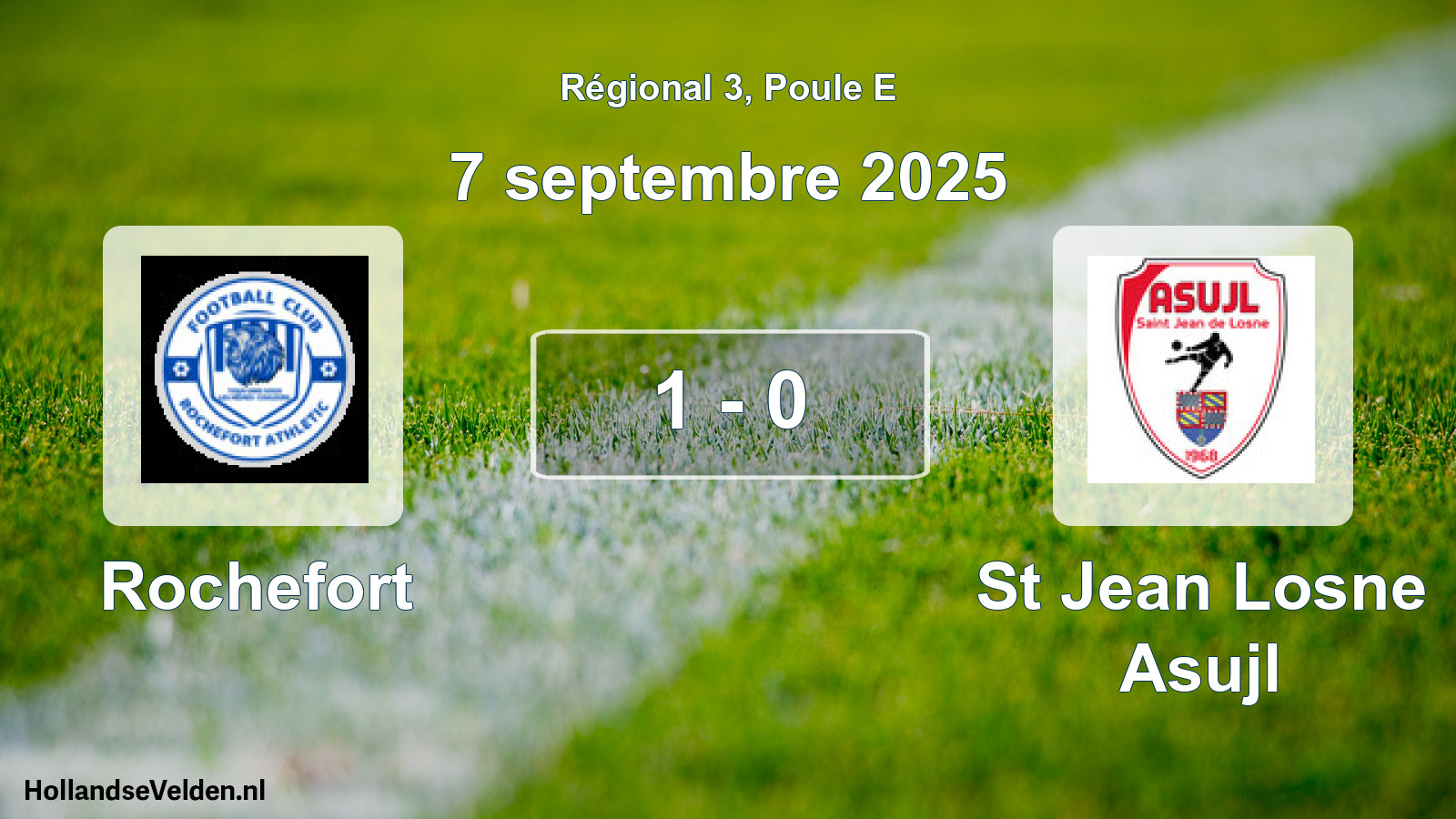 Gespeelde wedstrijd: Rochefort - St Jean Losne Asujl 1 - 0 (7 september 2025)