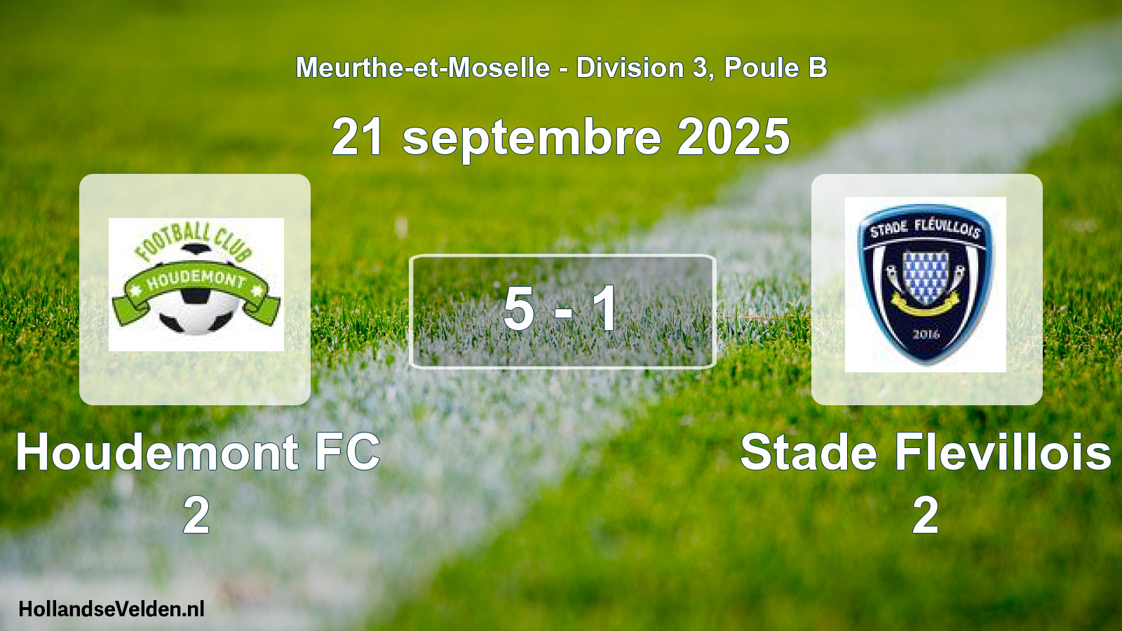 Match joué: Houdemont FC 2 - Stade Flevillois 2 5 - 1 (21 septembre 2025)