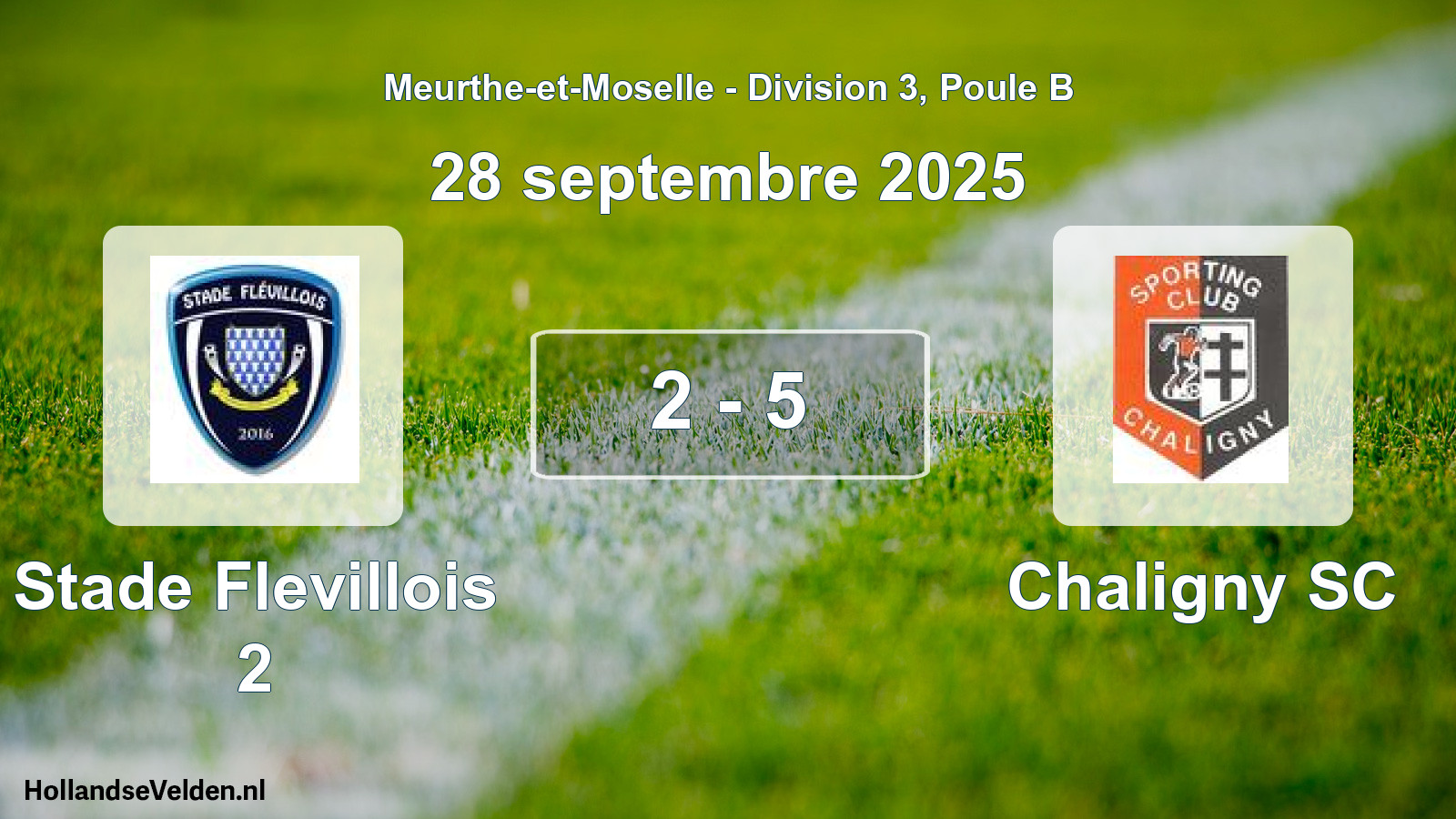 Gespeelde wedstrijd: Stade Flevillois 2 - Chaligny SC 2 - 5 (28 september 2025)
