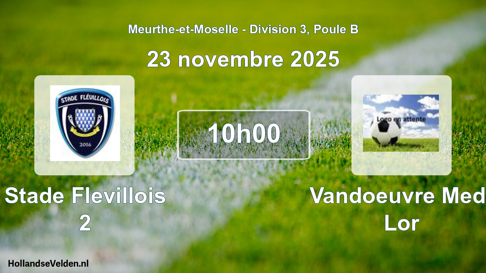 Match programmé: Stade Flevillois 2 - Vandoeuvre Med. Lor (23 novembre 2025)