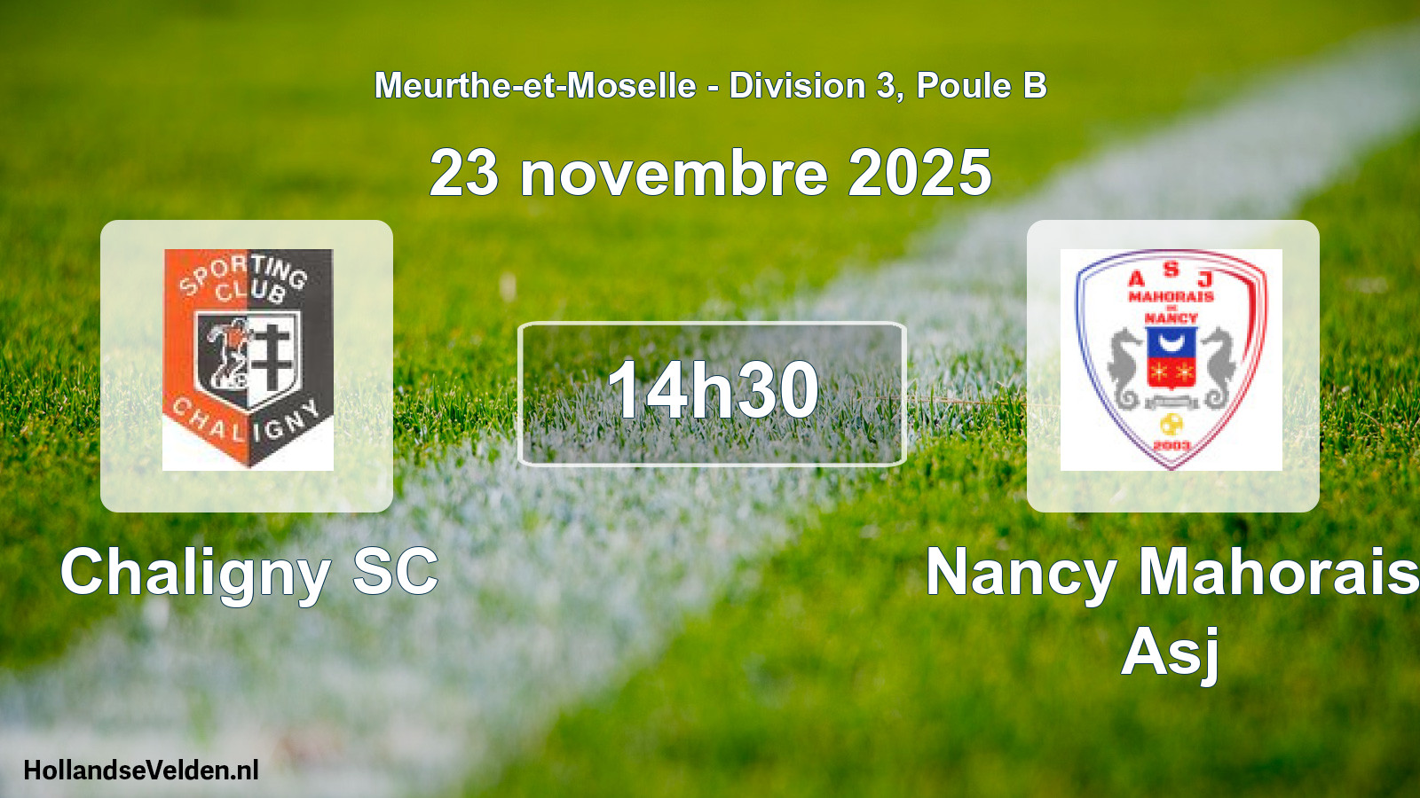 Geplande wedstrijd: Chaligny SC - Nancy Mahorais Asj (23 november 2025)
