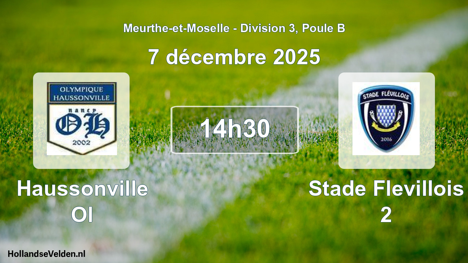 Match programmé: Haussonville Ol - Stade Flevillois 2 (7 décembre 2025)