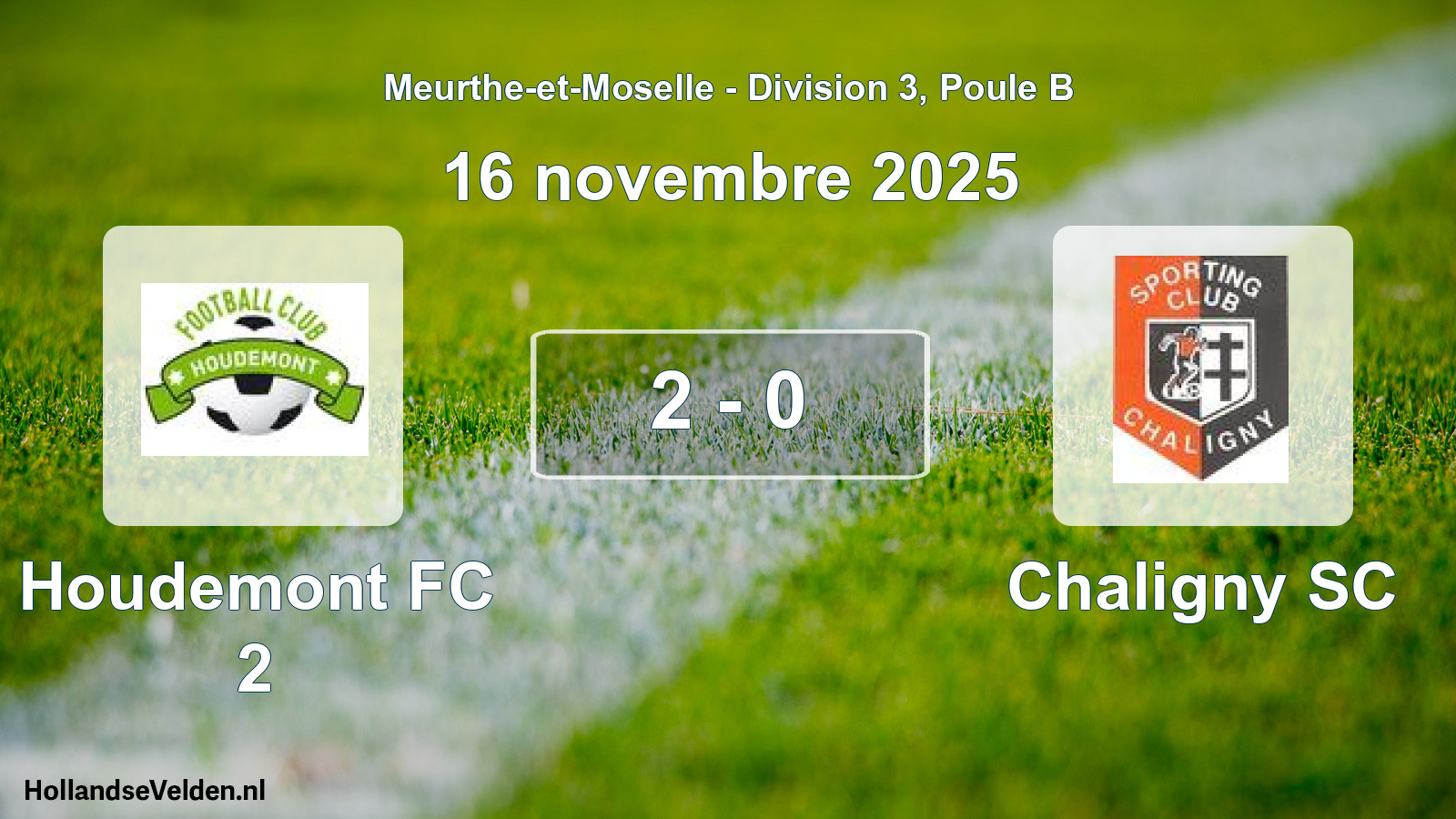 Match joué: Houdemont FC 2 - Chaligny SC 2 - 0 (16 novembre 2025)
