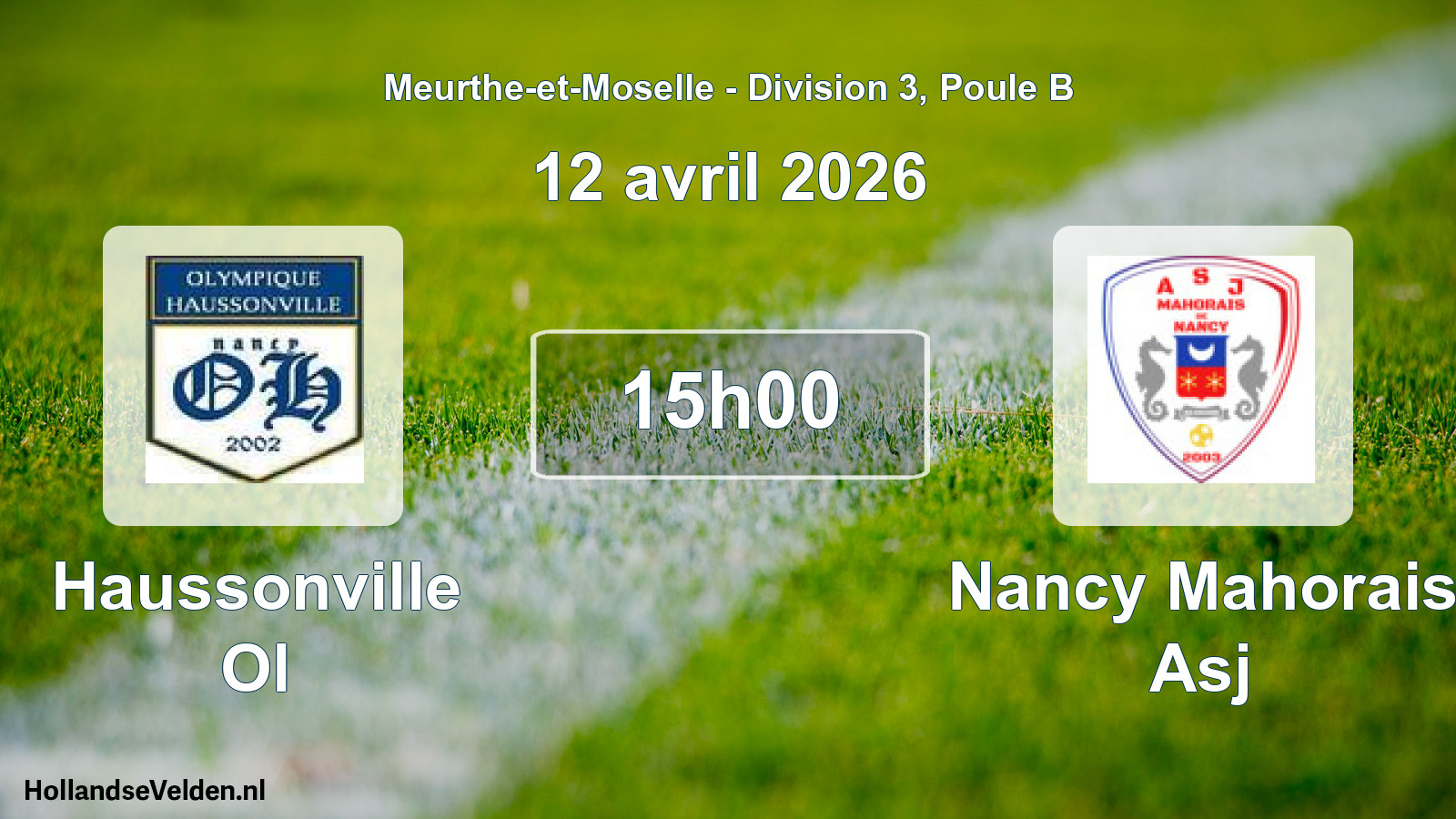 Match programmé: Haussonville Ol - Nancy Mahorais Asj (12 avril 2026)