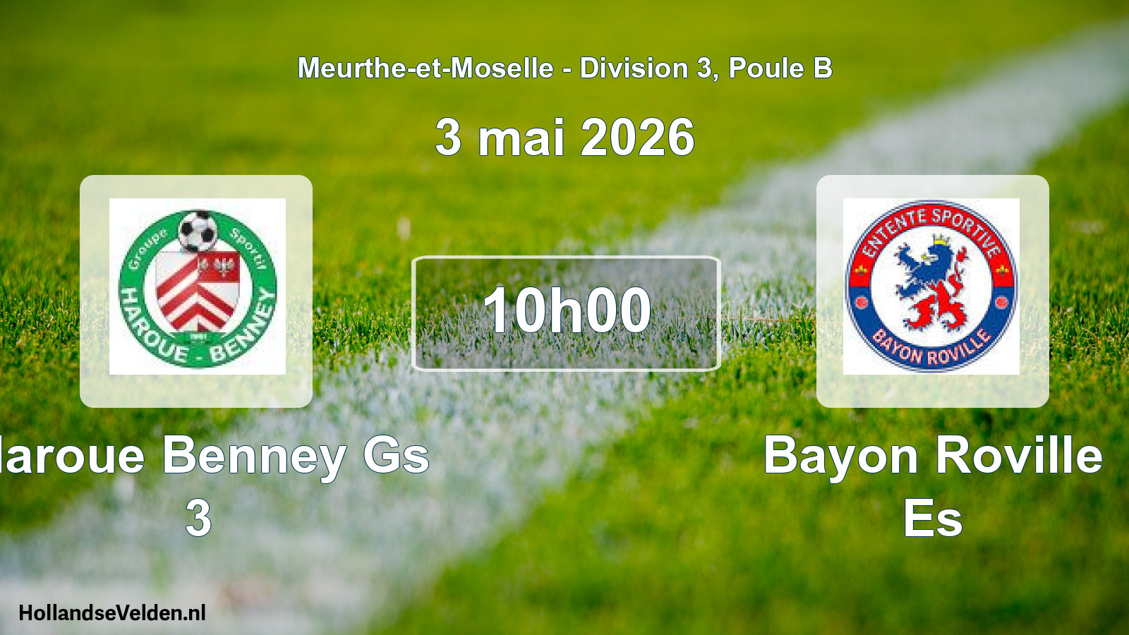 Match programmé: Haroue Benney Gs 3 - Bayon Roville Es (3 mai 2026)