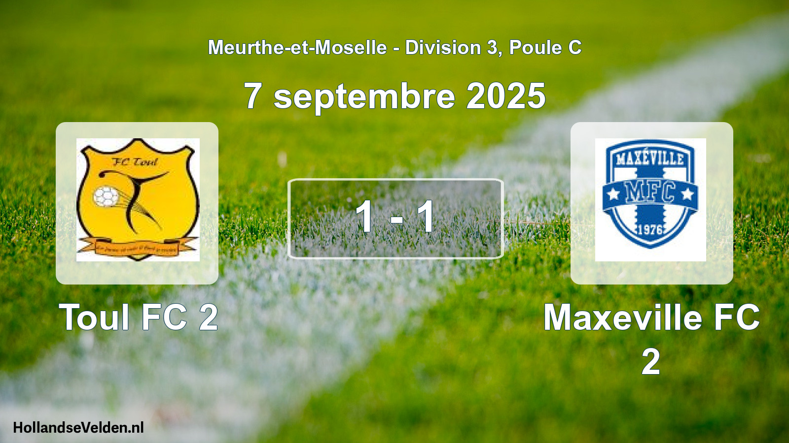 Match joué: Toul FC 2 - Maxeville FC 2 1 - 1 (7 septembre 2025)